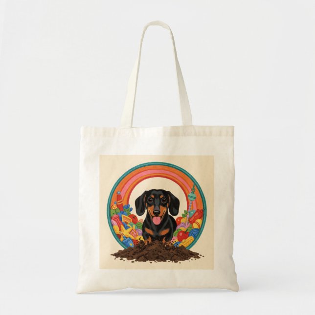 Bolsa Tote de Diversión Cavando Túneles para Dachs (Frente)