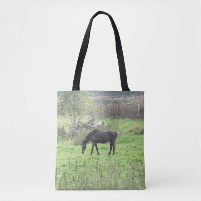 Bolsa Tote de Doble Cara con Caballos Bonitos (Anverso)