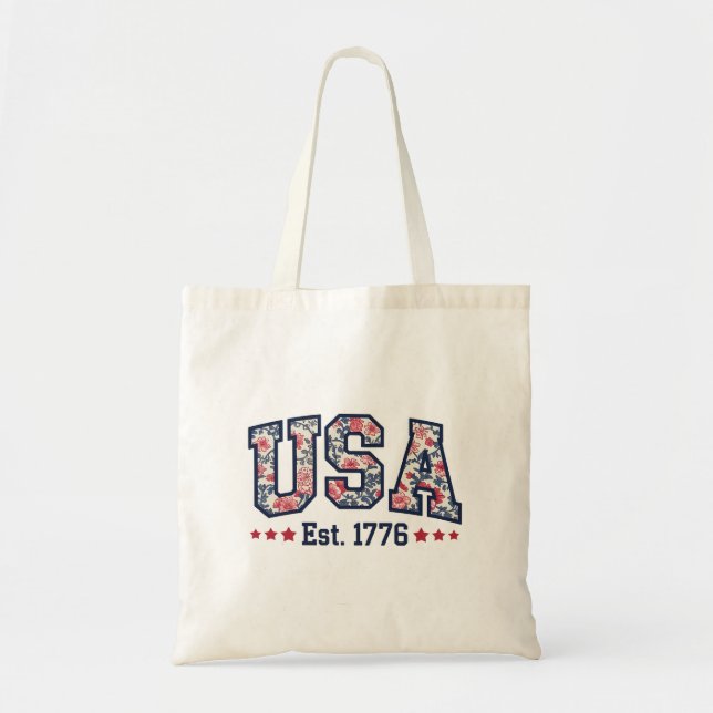 Bolsa Tote de EE.UU., 4 de julio, Patriótico (Frente)