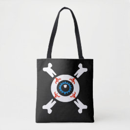 Bolsa Tote de éisbol y huesos crudos (BG oscuro)