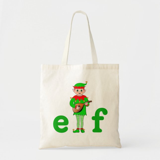 Bolsa Tote de Elfo Musical de Navidad Moderna (Frente)