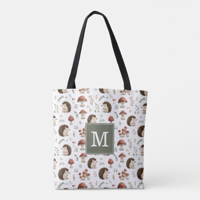 Bolsa tote de erizos y setas (Reverso)