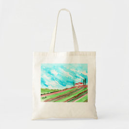Bolsa tote de escena de granja europea