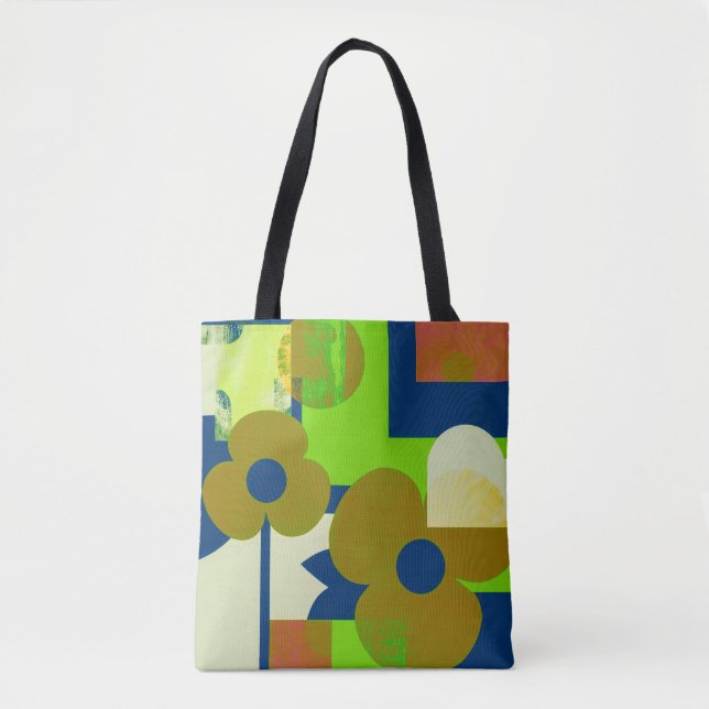 Bolsa tote de estampado floral colorido – Fl vibra (Anverso)