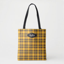 Bolsa tote de estampado total de cuadros escoceses