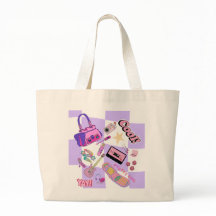 Bolsa tote de estética Y2K linda en rosa y púrpura