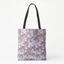 Bolsa tote de flor morada inspirada en la naturale