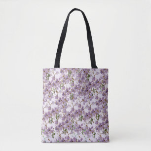 Bolsa tote de flor morada inspirada en la naturale