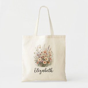 Bolsa tote de flor personalizada del mes de nacimi