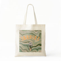 Bolsa tote de flores con estampado de mármol retro