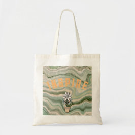 Bolsa tote de flores con estampado de mármol retro