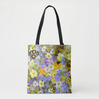 bolsa tote de flores de primavera