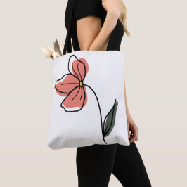 Bolsa tote de flores minimalistas abstractas