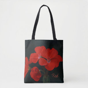 Bolsa tote de flores rojas hermosas