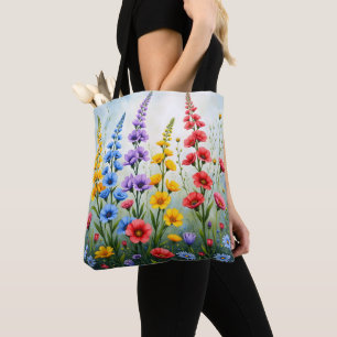 Bolsa tote de flores silvestres Impresión botánica