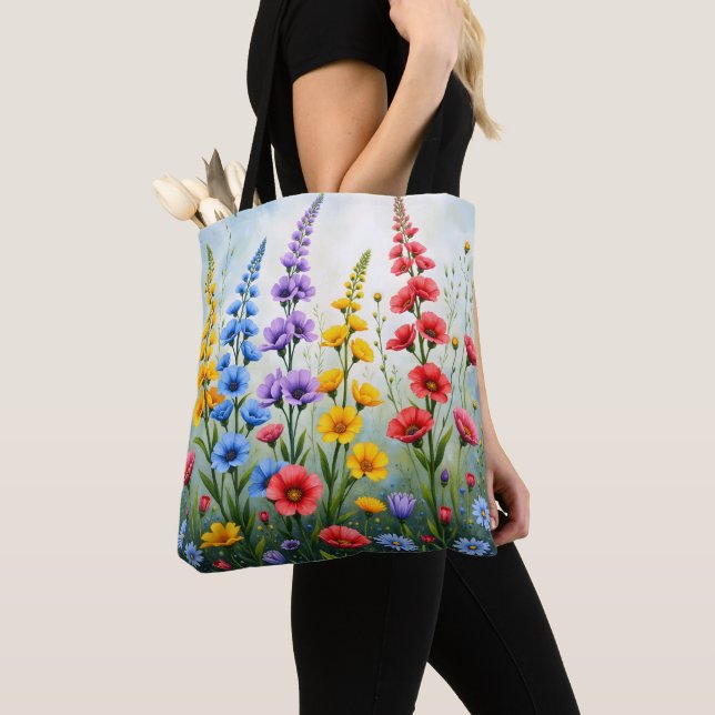 Bolsa tote de flores silvestres Impresión botánica (Detalle)