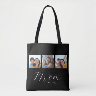 Bolsa Tote de Foto con Letra de Mamá Establecida N
