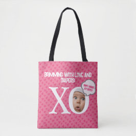 Bolsa tote de foto divertida de niña: Bolsa tote p