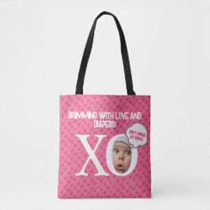 Bolsa tote de foto divertida de niña: Bolsa tote p