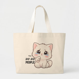 Bolsa Tote de Gato Llorando Adorable | "Gente Mala