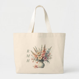 Bolsa tote de gladiolo de agosto personalizada
