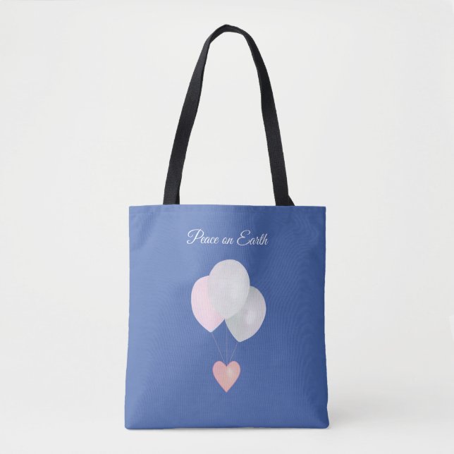 Bolsa Tote de Globos Blancos de la Paz (Anverso)