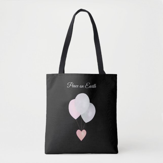 Bolsa tote de globos blancos de la paz (Anverso)