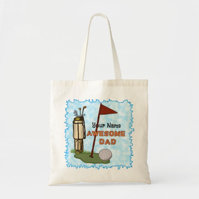 Bolsa tote de golf Awesome Dad (Frente)