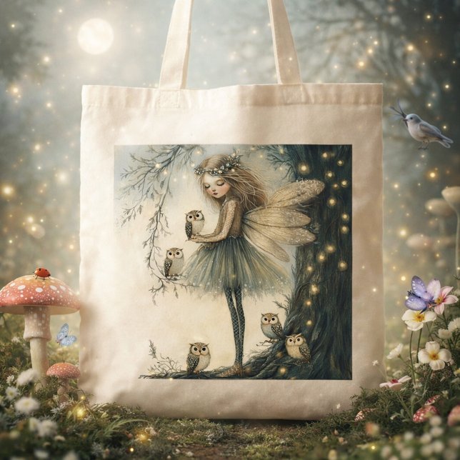 Bolsa tote de hada y búho (Subido por el creador)