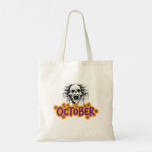 Bolsa Tote de Halloween de Octubre de Cráneo Gotea