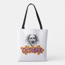 Bolsa Tote de Halloween de Octubre de Cráneo Gotea