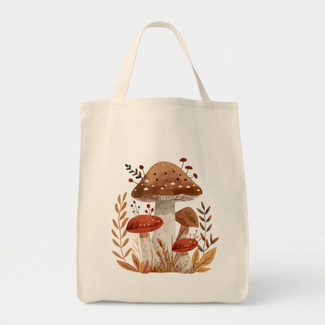 Bolsa tote de hombro de champiñones (Frente)