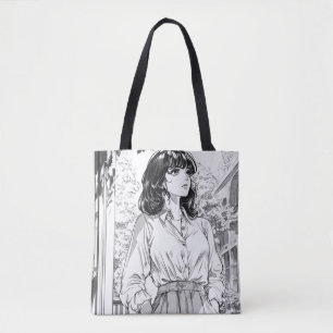 Bolsa Tote de Ilustracion suave y delgada de Chica