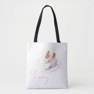 Bolsa Tote de ilustraciones de postres lindos