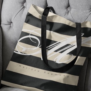 Bolsa Tote de impresión completa con bandas negras