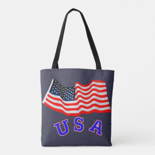 Bolsa tote de impresión total de EE. UU., Mediana