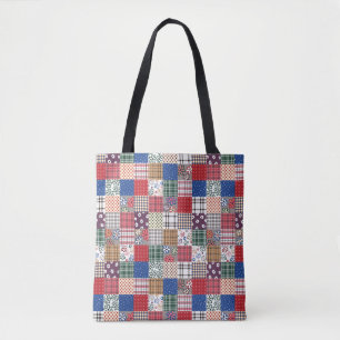 Bolsa tote de impresión total Pretty Quilt