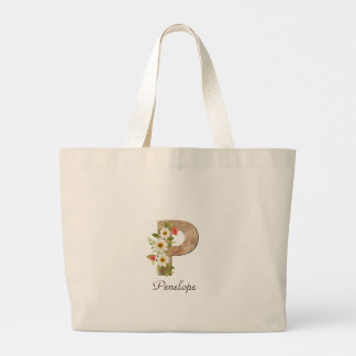Bolsa tote de jubilación con monograma de flor de 