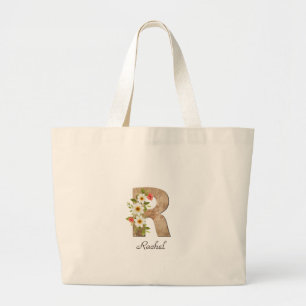 Bolsa tote de jubilación con monograma de flor de