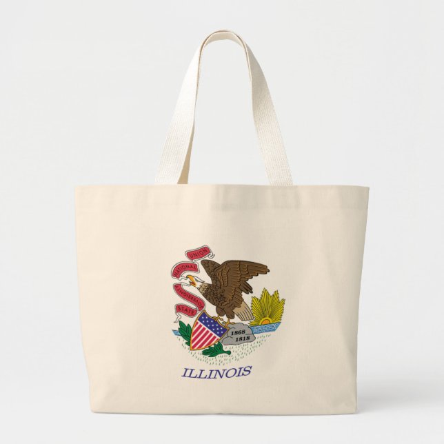 Bolsa Tote de la Bandera de Illinois (Frente)