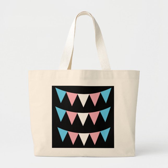 Bolsa tote de la bandera del Orgullo Trans (Frente)