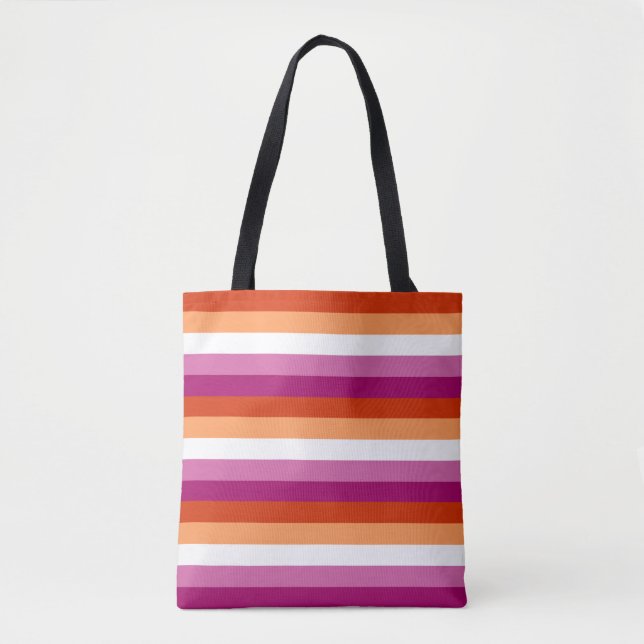Bolsa Tote de la Bandera Lesbiana (Anverso)