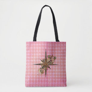 Bolsa Tote de la estrella de la brújula Steampunk