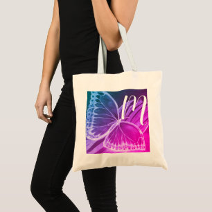 Bolsa Tote de la mariposa inicial personalizada