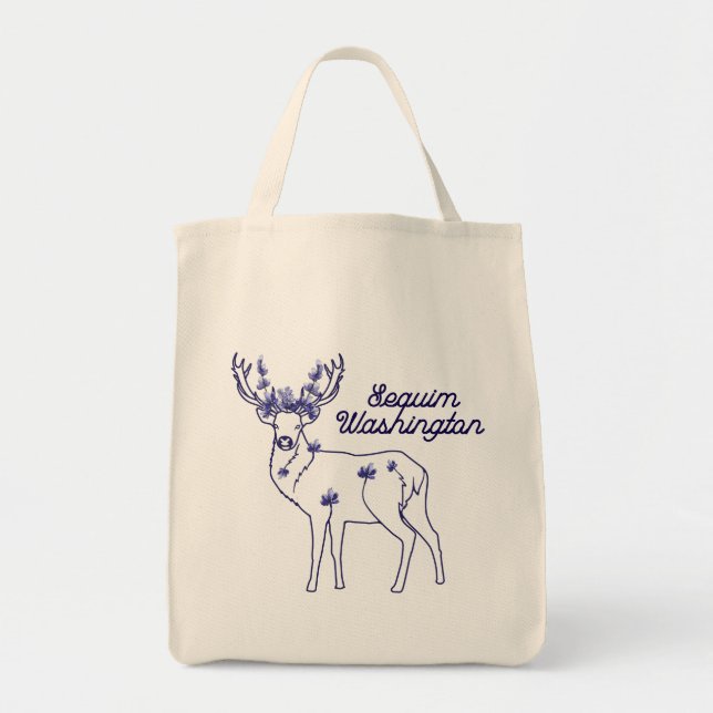 Bolsa tote de lavanda de Sequim Elk (Frente)