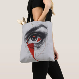 Bolsa tote de lienzo con ojo abstracto