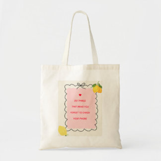 Bolsa tote de limón “Olvídate de tu teléfono” 🍋