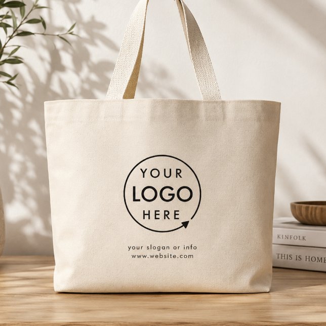 Bolsa tote de logo | Bolsas de compras de marca co (Custom logo tote bag for business promos, market shoppers, events, and client gifts.)