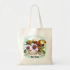 bolsa tote de loro relajada con nombre personaliza