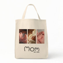 Bolsa Tote de Mamá Establecida Escritura Blanca 3 